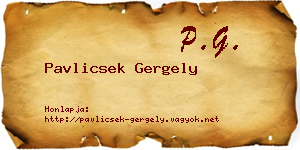 Pavlicsek Gergely névjegykártya