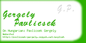 gergely pavlicsek business card